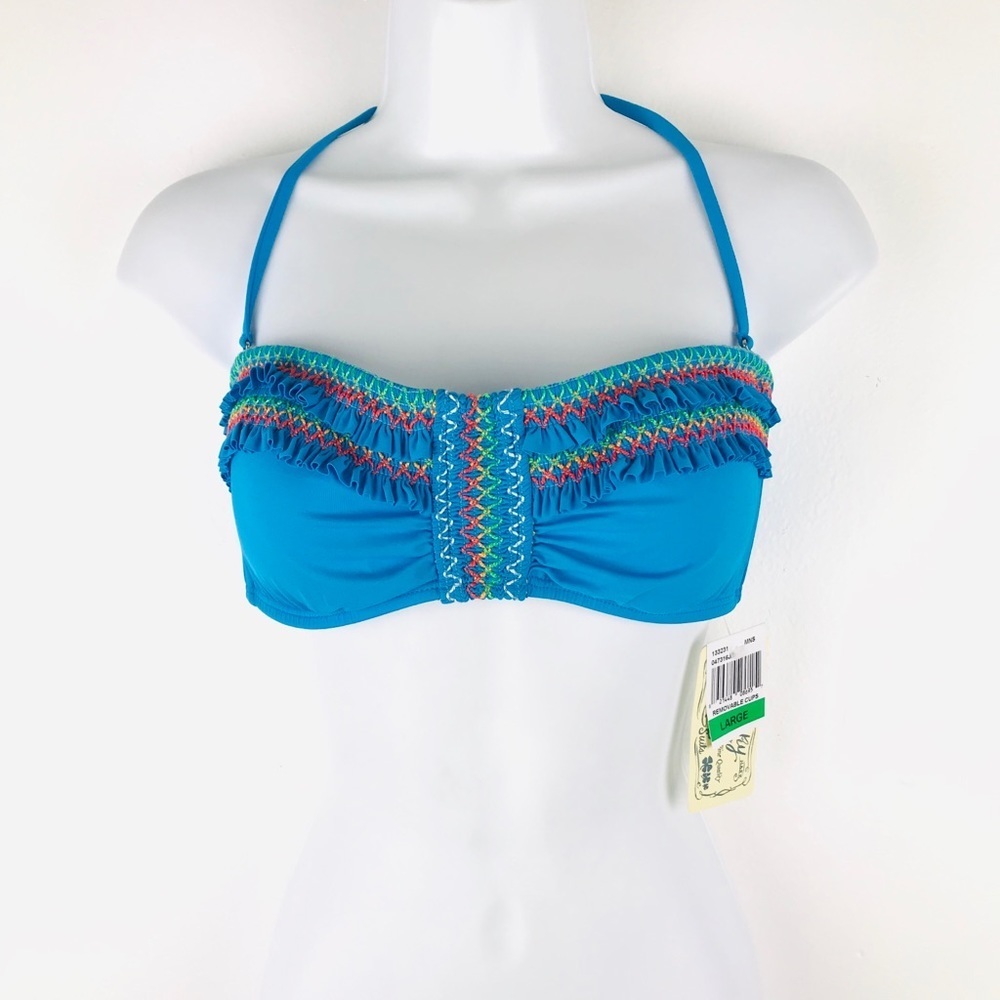 NWT Lucky Brand Bandeau Fiesta Swim Bikini Top